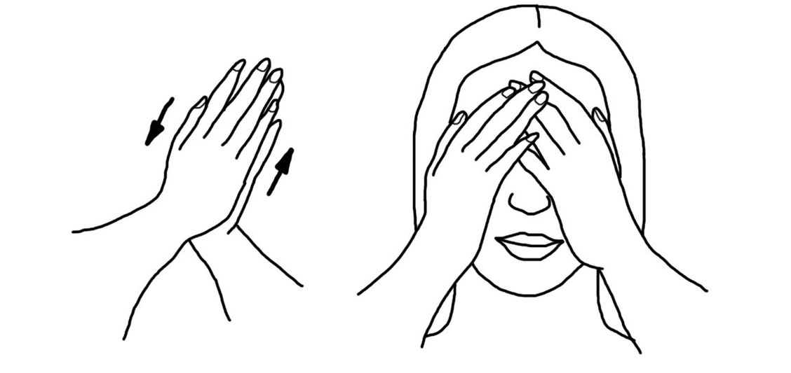 PALMING - populiarus pratimas, skirtas atpalaiduoti akių raumenis